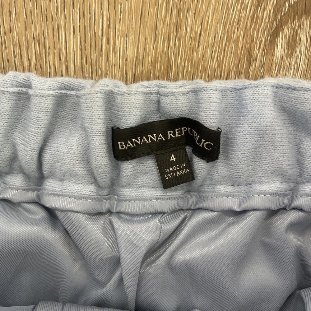 Banana Republic Women Sz 4 Wool Blend Wide Leg Trouser Pant Light Blue Stretch - Picture 10 of 13